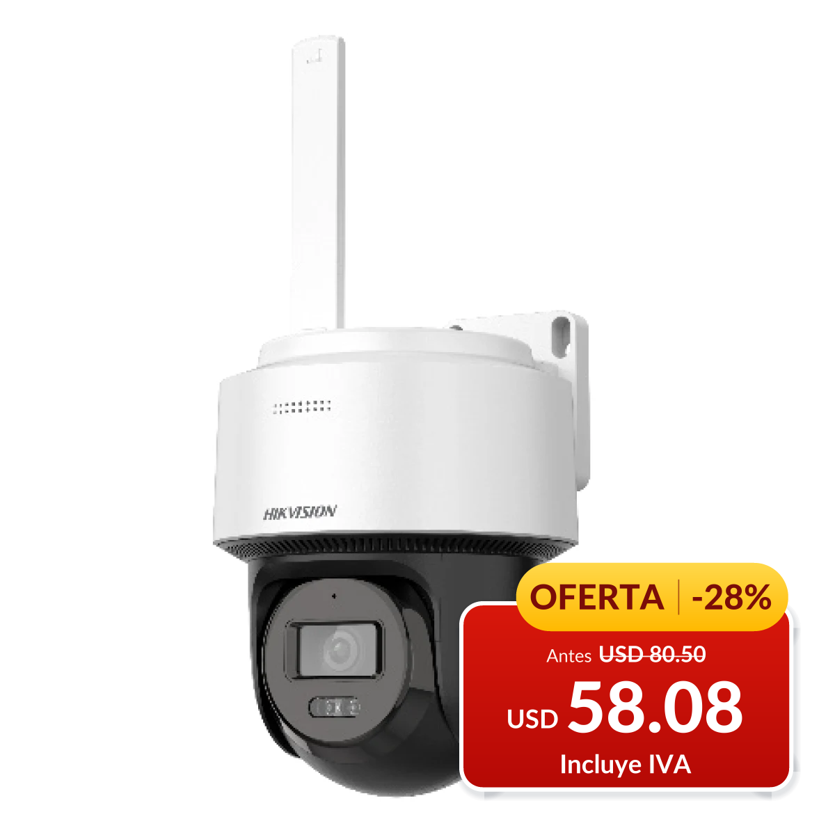 Cámara PT Hikvision DS-2DE2C400MWG/W de 4 MP para exterior en oferta