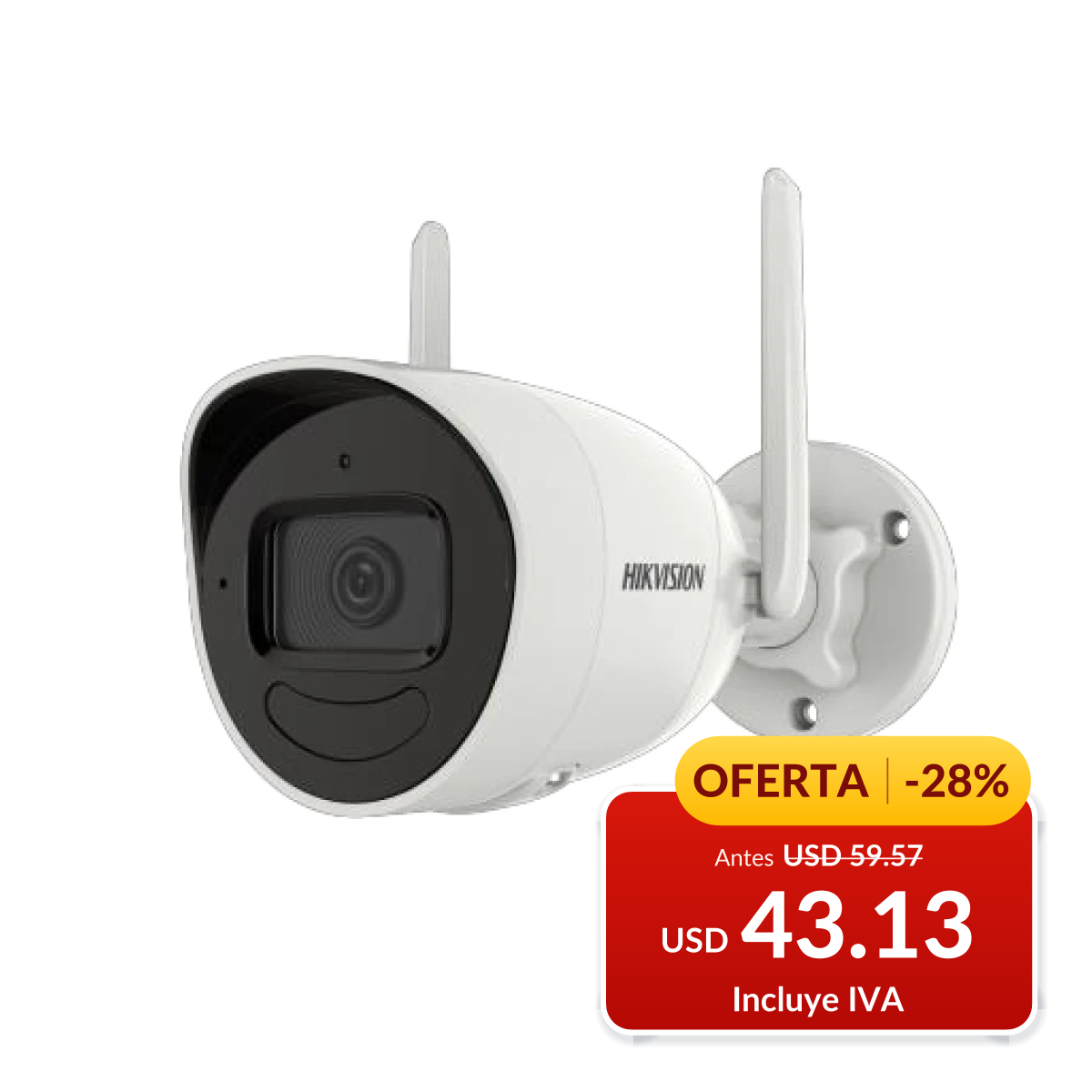 Cámara tubo Wi-Fi Hikvision DS-2CV2041G2-IDWW de 4 MP en oferta