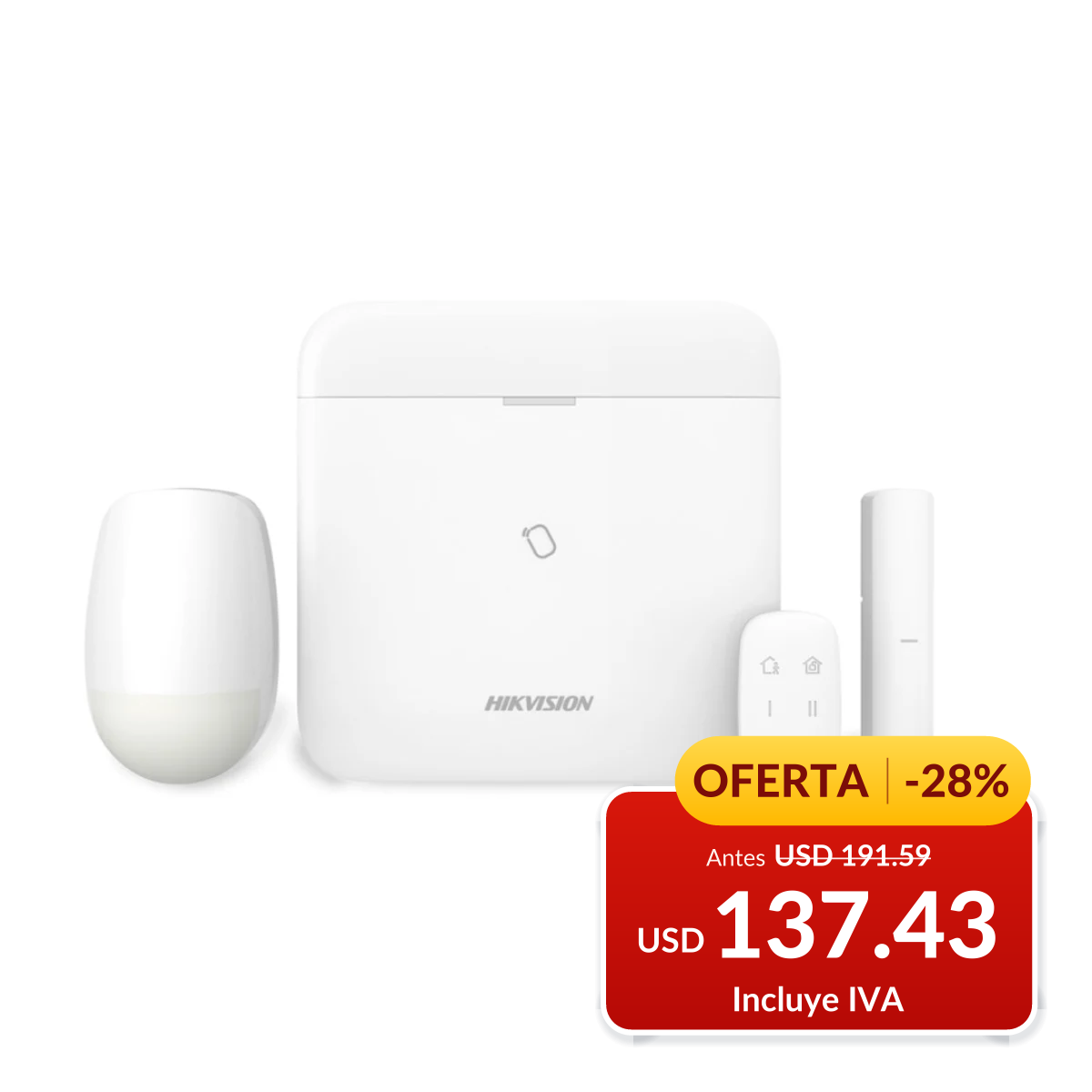 Kit de alarma inalámbrica Hikvision AX PRO DS-PWA48-KIT-WB en oferta