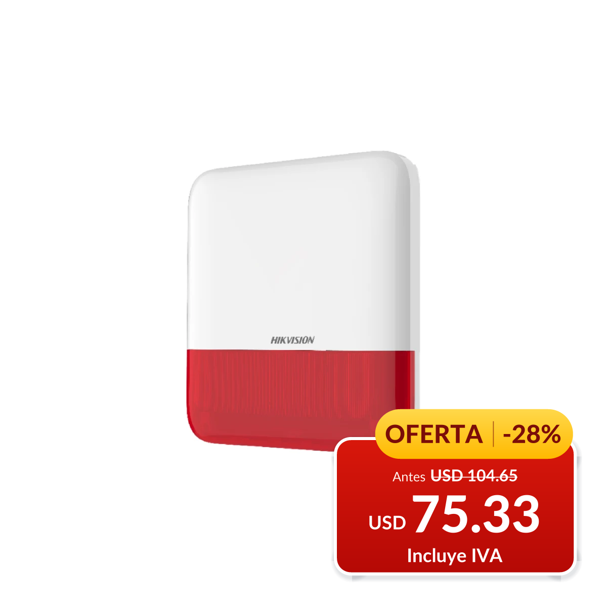 Sirena exterior inalámbrica Hikvision DS-PS1-E-WB/RED en oferta